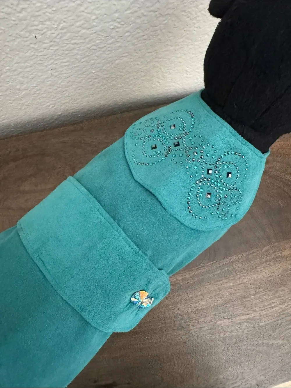 Diamond Dogs Swarovski Crystal Turquoise Blue Dog Coat Jacket